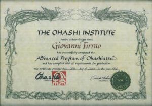 Certificazione Ohashiatsu